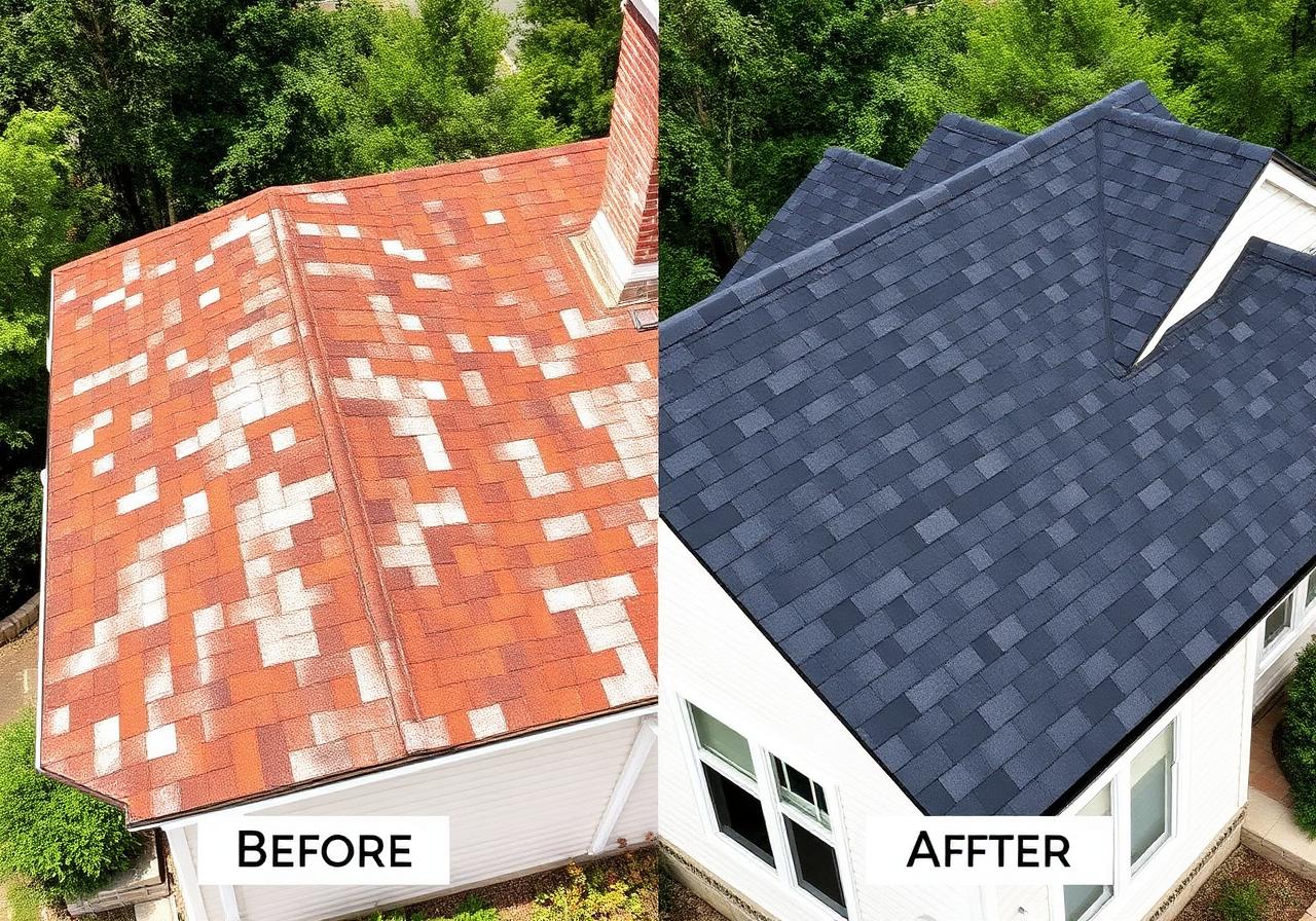 Roof Replacements before and after